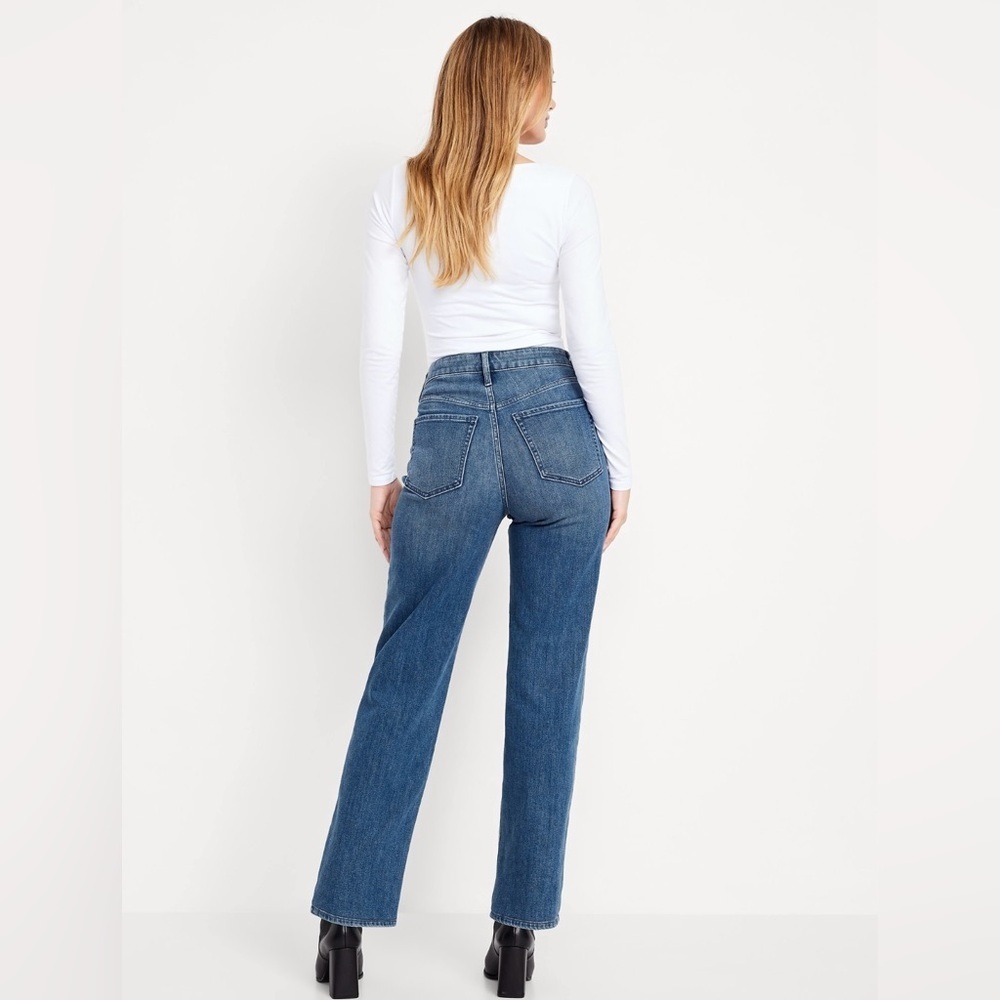 NWT Old Navy High Rise Wow Loose Jean, Sz 16 Tall , Medium Wash Jeans - Picture 3 of 12